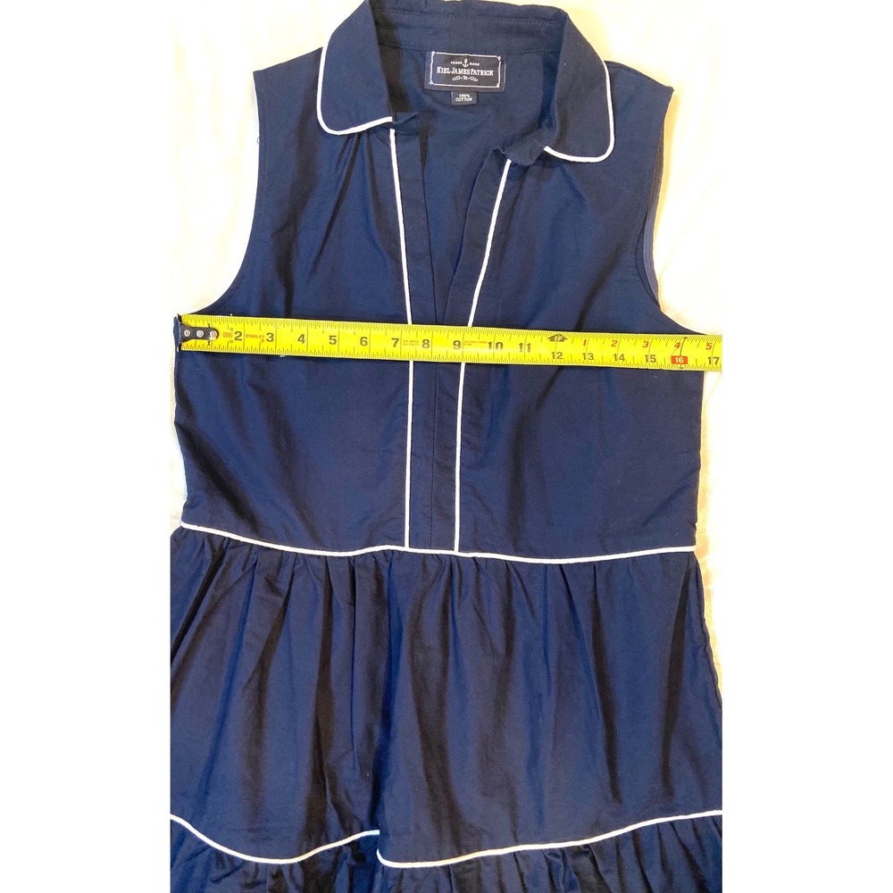 Kiel James Patrick Dress Nautical Tiered Sleeveless with White Piping Trim - Picture 11 of 15
